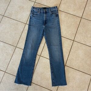 MOTHER The Hustler Ankle Fray Jeans Satisfaction Guaranteed Size 26 Raw Hem